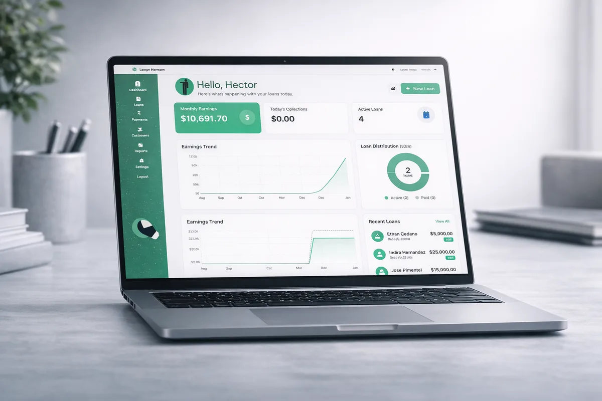 LoanAdmin web dashboard
